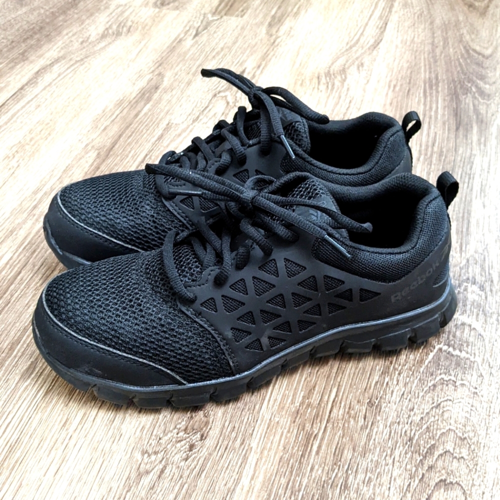 Reebok Work Black Sublite Composite Toe Work Shoe Sneakers Size 8.5